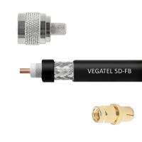 Кабельная сборка 5D-FB VEGATEL Cu (ГОСТ) (N-male - SMA-male) Черный