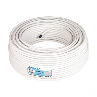 Кабель коаксиальный 8D-FB CCA PVC (белый)